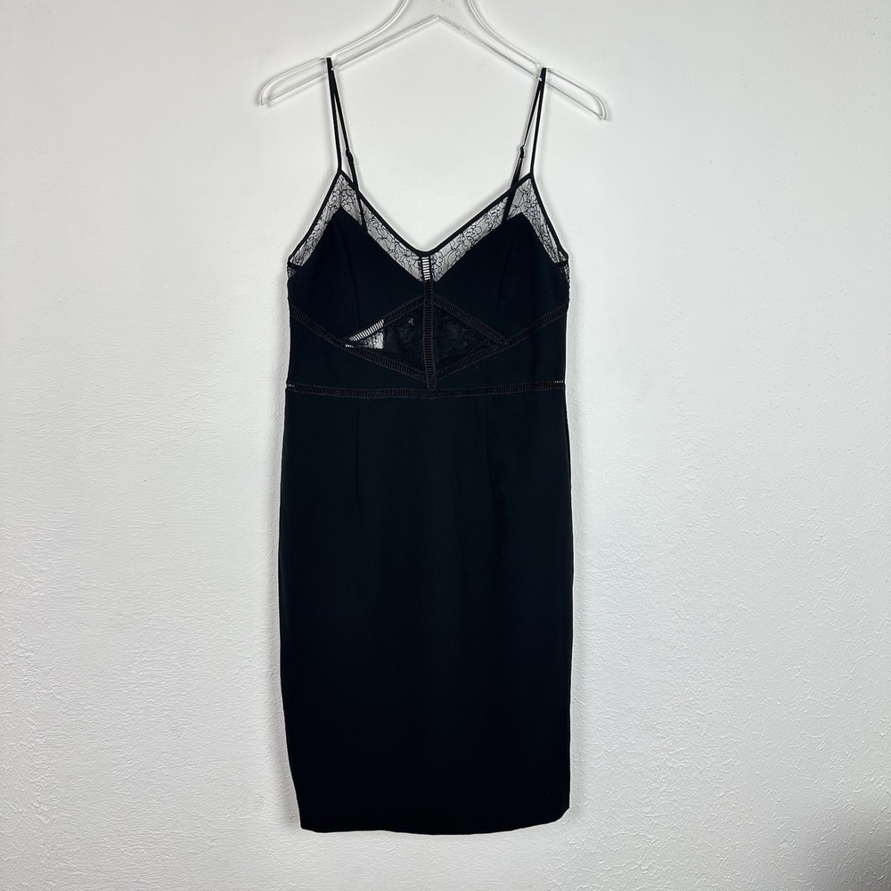 NWT BARDOT NORDSTROM Jayne Lace-inset Cocktail Dress Black Size 10 / Large - Picture 2 of 7